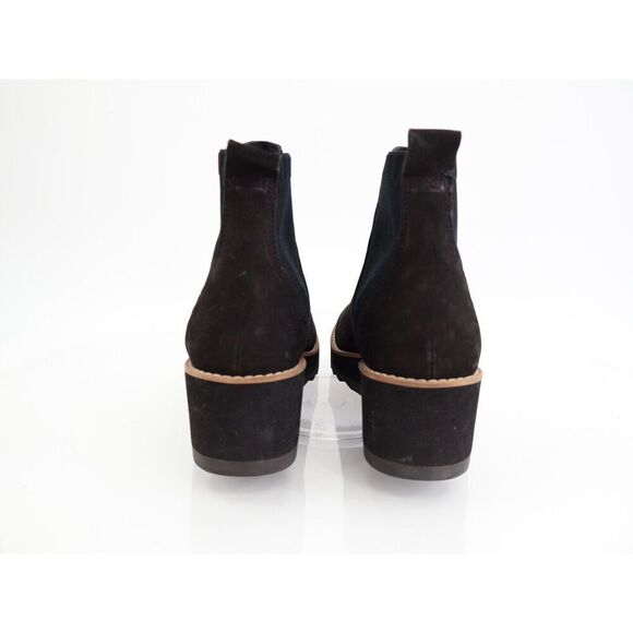 Eileen Fisher Womens Lilou Boots Booties Chelsea Wedge Heel Black Leather 5 - Picture 4 of 13